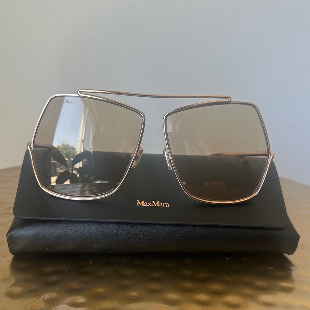 MaxMara Elsa Gold-Toned Square Sunglasses